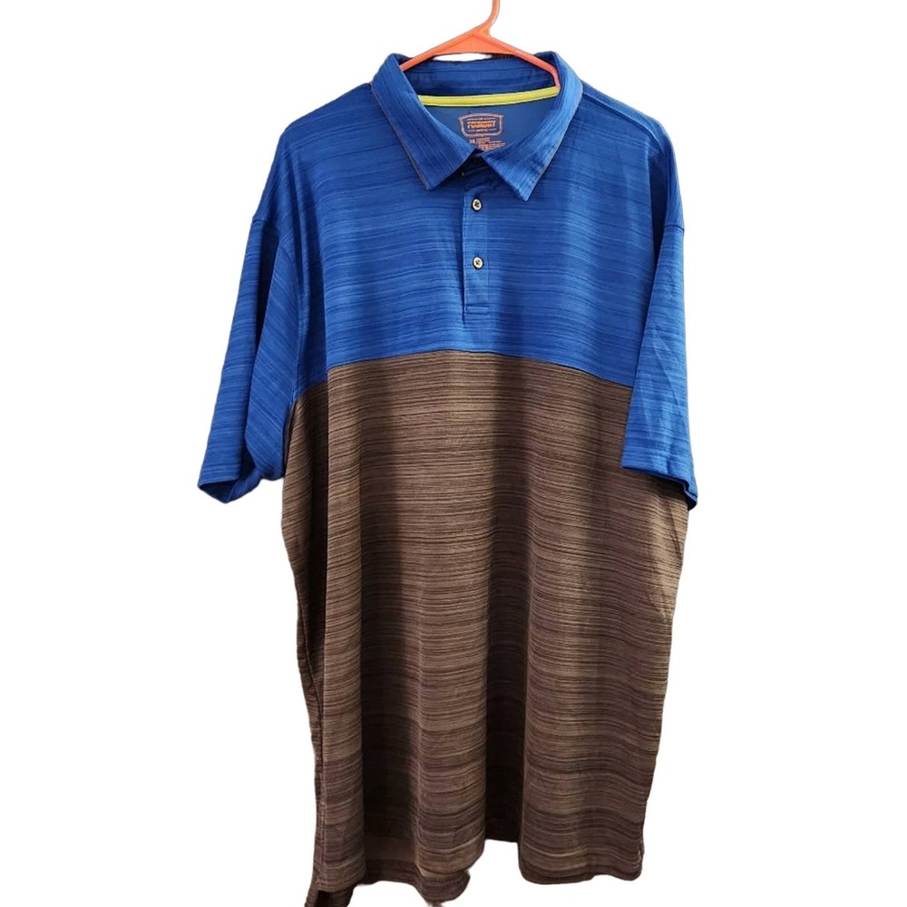 The Foundry Supply Co Quick Dry Polo Shirt Blue Gray Color Block 3XL